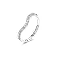 TOUPOP 10K/14K/18K Gold D VVS1 Moissanite Band Engagement Ring-style_name:B Moissanite