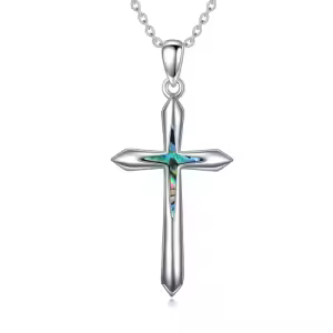 Abalone Shell Cross Necklace 2