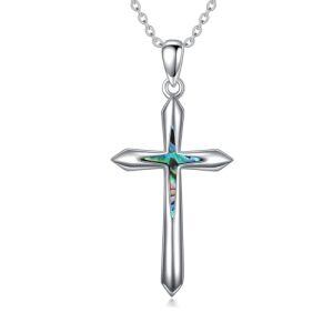 Abalone Shell Cross Necklace 2