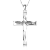 TOUPOP 925 Sterling Silver Cross Pendant Necklace for Women Men-style_name:Origami Cross Necklace