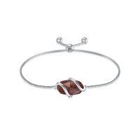 wholesale Bracelet For Women 925 Sterling Silver Dainty Simple Gemstone Link Bracelet Fine Jewelry Birthday Christmas Gifts For Women Her Mom (fully Adjustable To 9 Inches) -color_name:A-Golden Sand Stone