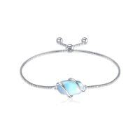 wholesale Bracelet For Women 925 Sterling Silver Dainty Simple Gemstone Link Bracelet Fine Jewelry Birthday Christmas Gifts For Women Her Mom (fully Adjustable To 9 Inches) -color_name:A-Moonstone-June