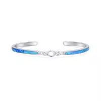 TOUPOP Sterling Silver Opal Cuff Bangle Bracelet For Women-style_name:10-Infinity Celtic Bracelet