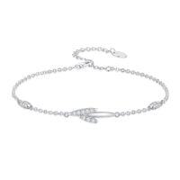 wholesale TOUPOP 925 Sterling Silver Ankle Bracelets For Women Adjustable Anklet Elegant Foot Jewelry Birthday Gift For Her Wife Mom Girlfriend -style_name:Simple