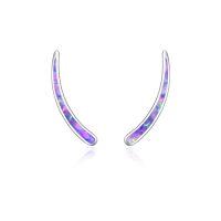 wholesale TOUPOP 925 Sterling Silver Ear Climbers Earrings For Women Created Opal Earrings For Women Hypoallergenic Crawler Earrings Jewelry Gifts For Mom Wife -style_name:1-Created Purple opal ear climber