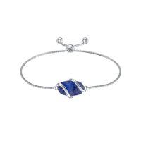 wholesale Bracelet For Women 925 Sterling Silver Dainty Simple Gemstone Link Bracelet Fine Jewelry Birthday Christmas Gifts For Women Her Mom (fully Adjustable To 9 Inches) -color_name:A-Lapis Lazuli