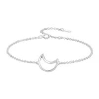 TOUPOP Sterling Silver & Crystal Star Charm Bracelet Adjustable Christmas Gift-style_name:Moon Bracelet