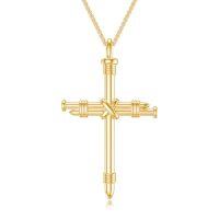 wholesale Cross Necklace For Men Women 925 Sterling Silver Celtic/crucifix/nail/fish Hook Cross Pendant With Stainless Steel Chain Faith Jewelry Gift For Father Son Brother Husband -color_name:I02-Nail Cross Gold