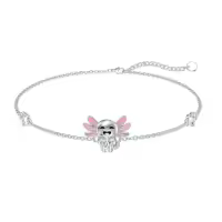 TOUPOP 925 Sterling Silver Sea Turtles Elephant Wave Cross Anklet-style_name:25-Axolotl