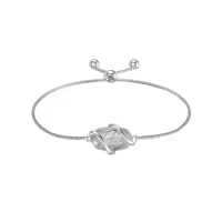 TOUPOP 925 Sterling Silver Gemstone Link Bracelet Adjustable Fine Jewelry-color_name:A-Black Rutilated Quartz