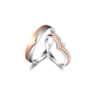 G Moissanite Wedding Ring Set