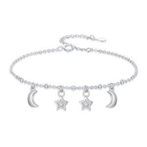 Moon and Star Pendant Bracelet