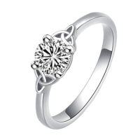 wholesale TOUPOP 1ct Moissanite Heart/square Celtic Rings For Women 925 Sterling Silver Celtic Knot Engagement Wedding Band Promise Anniversary Valentine's Day Christmas Jewelry Gifts For Her Wife Size 6-9 -ring_size:9,style_name:Round Celtic Ring