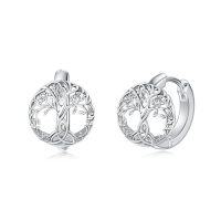 wholesale TOUPOP Celtic Earrings For Women 925 Sterling Silver Triangle Celtic Knot Huggie Hoop Earrings Irish Jewelry Gifts For Women Daughter Her Wife Mom Anniversary Birthday Christmas -style_name:Celtic Tree Earrings