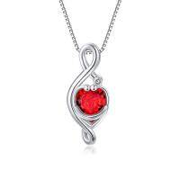 wholesale TOUPOP Love/stethoscope/heart Mom Pendant Necklace For Women Girls 925 Sterling Silver I Love You Meaningful Crystal Jewelry Christmas Gifts For Mom Sister Doctor Nurse -color_name:Stethoscope-Ruby Crystal