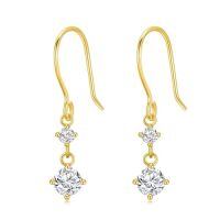 TOUPOP 14K Gold Moss Agate Moissanite Drop Dangle Earrings-style_name:2CT Moissanite Drop Earrings