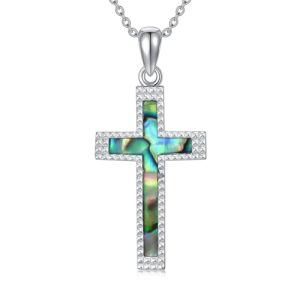 Abalone Shell Cross Necklace