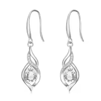TOUPOP Sterling Silver Infinity Birthstone Earrings Gift for Women-color_name:04-April-Synthetic Diamond
