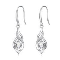 wholesale Infinity Birthstone Earrings For Women 925 Sterling Silver Infinity Love Birthday Jewelry Christmas Gifts For Women Mom Wife Girlfriend -color_name:04-April-Synthetic Diamond