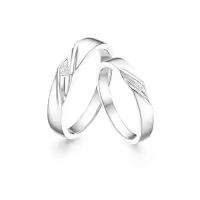 TOUPOP 10k 14k 18k Gold Moissanite Couples Wedding Band Sets-style_name:A Wedding Ring Set