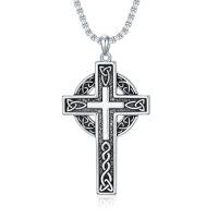 wholesale Cross Necklace For Men Women 925 Sterling Silver Celtic/crucifix/nail/fish Hook Cross Pendant With Stainless Steel Chain Faith Jewelry Gift For Father Son Brother Husband -color_name:G03-Celtic Cross