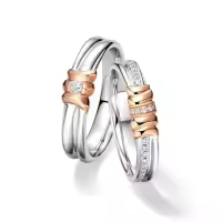 TOUPOP 14k Gold Moissanite Wedding Ring Sets For Him And Her-style_name:C Wedding Ring Set