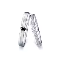TOUPOP Sterling Silver D VVS1 Moissanite Wedding Ring Sets For Couples-color_name:L Moissanite Wedding Ring Set