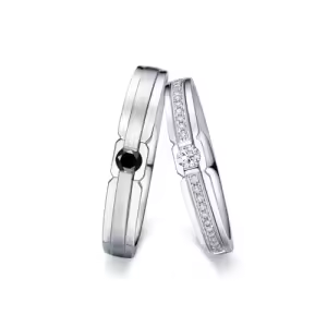 L Moissanite Wedding Ring Set