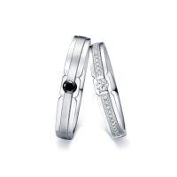 wholesale TOUPOP Personalized Wedding Ring Sets For Him And Her 925 Sterling Silver D Color Vvs1 Moissanite Wedding Band Set For Couples Engagement Rings Set Christmas Valentines Day Gift For Wife Girlfriend -color_name:L Moissanite Wedding Ring Set