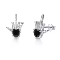 TOUPOP Sterling Silver Skull Hand Stud Skeleton Earrings Gothic Jewelry-style_name:4-Skull Earrings