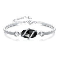 wholesale 925 Sterling Silver Bracelet For Women Gemstone Bracelet Bangle Fine Jewelry Birthday Christmas Gifts For Women Her Wife Mom -color_name:A-Black Onyx