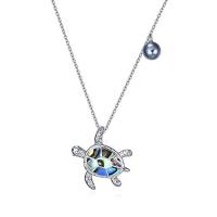 wholesale TOUPOP Sterling Silver Necklace For Women Letter/turtle/compass/anchor/mom Gift/pineapple/butterfly/shark Tooth/lotus Jewelry Gift For Women -color_name:Sea Turtle with Abalone Shell