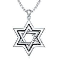 wholesale Star Of David For Men Women 925 Sterling Silver Jewish Ster Necklace Israel Pendant Necklace Gift For Fathers Day Christmas -style_name:A Star of David Necklace