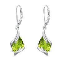 wholesale Birthstone Earrings For Women 925 Sterling Silver Teardrop Dangle Earrings Fine Jewelry Birthday Christmas Gifts For Women Her Wife Girlfriend -color_name:08-August-Peridot