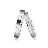 TOUPOP Sterling Silver D VVS1 Moissanite Wedding Ring Sets For Couples-color_name:J Moissanite Wedding Ring Set