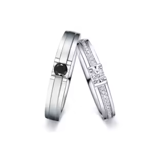 J Moissanite Wedding Ring Set