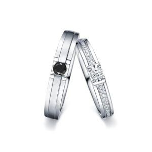 J Moissanite Wedding Ring Set