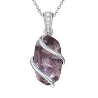 wholesale Necklace For Women 925 Sterling Silver Dainty Gemstone Pendant Fine Jewelry Birthday Christmas Gifts For Women Her -color_name:A-Amethyst-February