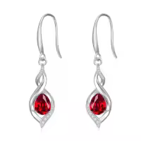 TOUPOP Sterling Silver Birthstone Earrings Infinity Love Jewelry Gift-color_name:07-July-Ruby
