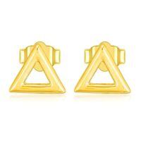 TOUPOP 14K Gold Moissanite Ball Star Heart Teardrop Love Knot Stud Earrings-style_name:Gold Geometric Triangle Earrings 14k Gold