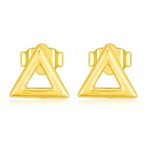 Gold Geometric Triangle Earrings 14k Gold