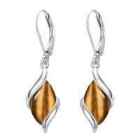 wholesale Earrings For Women 925 Sterling Silver Natural Gemstone Drop Dangle Earrings Fine Jewelry Birthstone Christmas Gifts For Women Her -color_name:Tiger Eye Stone