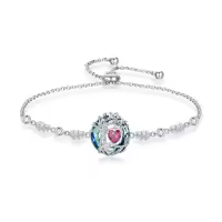 TOUPOP Sterling Silver Austrian Crystal Tree Of Life Birthstone Bracelet-color_name:07-Jul-Ruby