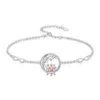 wholesale TOUPOP Christmas Gifts For Sister From Sister 925 Sterling Silver Heart Bracelet My Friend Friendship Sisters Bracelets Jewelry Gifts For Women -style_name:Round 3 Sisters