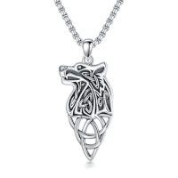 wholesale Animal Necklace 925 Sterling Beast Pendant Irish Celtic Knot Necklace Pendant Fathers Day Birthday Christmas Gifts For Men -style_name:Wolf Necklace