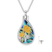 wholesale TOUPOP Teardrop Cremation Jewelry For Ashes Sterling Silver 12 Month Birth Flower Urn Necklace W/funnel Filler Memorial Keepsake Jewelry For Women -style_name:11-November