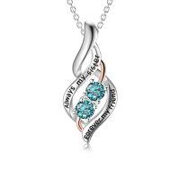 wholesale TOUPOP Christmas Gifts For Sister Sister Necklace Sterling Silver Fashion Jewelry Gifts For Women Friend Female Friendship Lasts Forever -style_name:12-Dec-Always My Sister Forever My Friend
