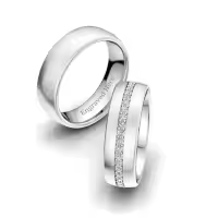 TOUPOP 925 Sterling Silver/10k/14k/18k Gold Moissanite Couple Wedding Ring Set-style_name:A Wedding Ring Set-44 Stones
