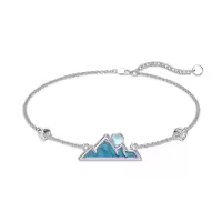 TOUPOP Sterling Silver Stone Tree Of Life Mountain Bracelet For Women-style_name:2-Mountain