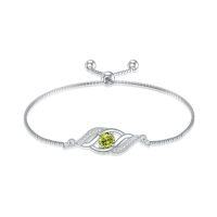 wholesale 925 Sterling Silver Birthstone Bracelet For Women Dainty Infinity Bracelet Fine Jewelry Birthday Christmas Gifts For Her Mom Wife -color_name:08-Aug.-Peridot